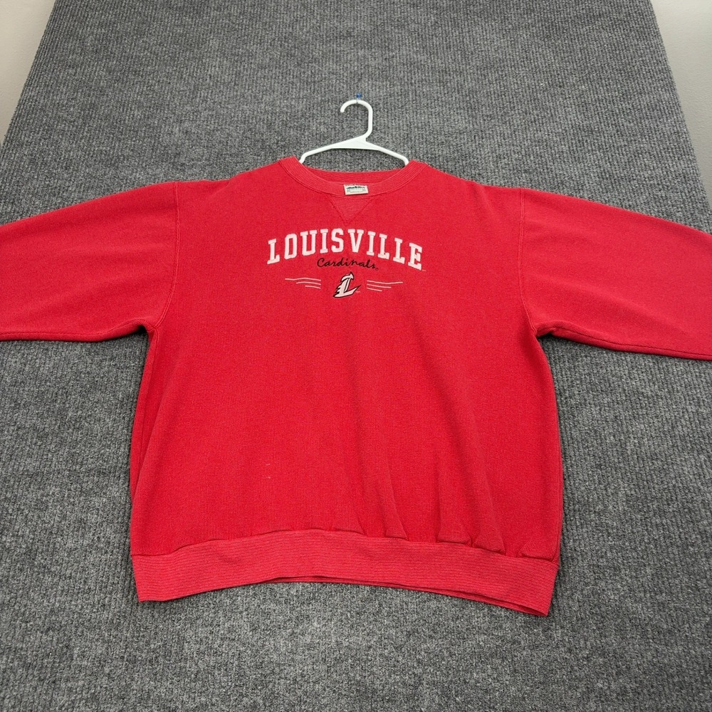 Briar‎ Creek Sweatshirt Mens XL Red Louisville Cardinals Embroidered Waffle Knit